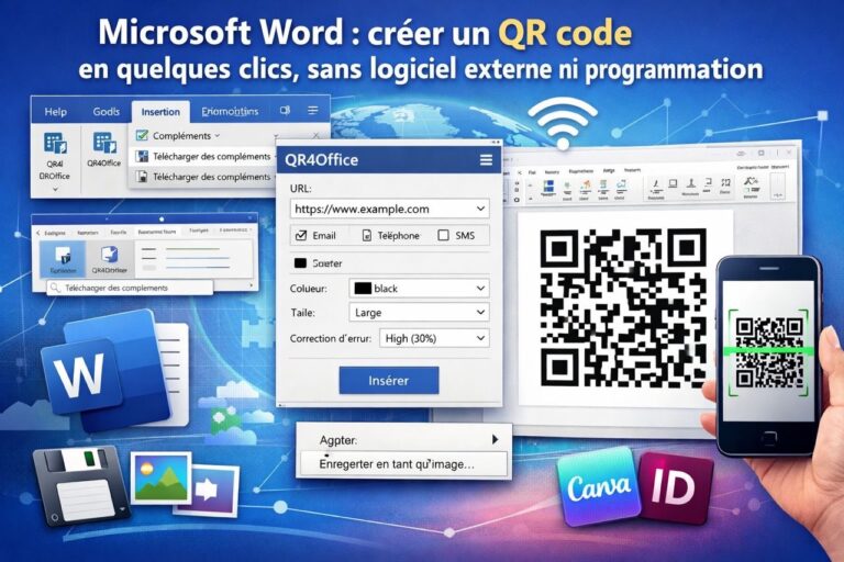 Microsoft Word : créer un QR code en quelques clics, sans logiciel externe ni programmation