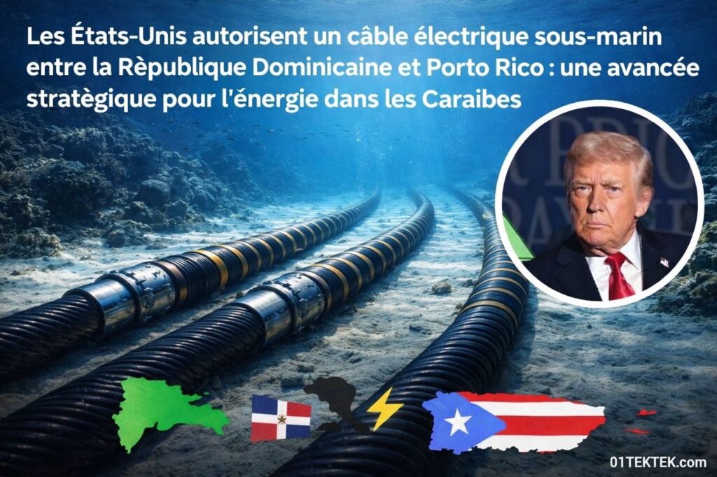 Les États-Unis autorisent un câble électrique sous-marin entre la République Dominicaine et Porto Rico : une avancée stratégique pour l’énergie dans les Caraïbes